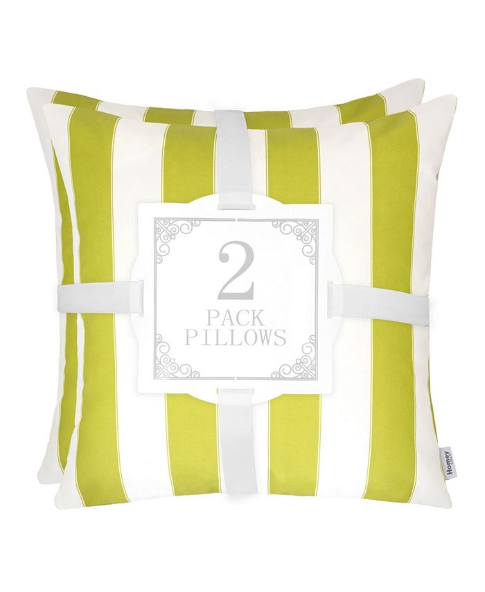 Homey Cozy Olivia Stripe Outdoor Pillow Set of 2 & Reviews Decorative & Throw Pillows Bed