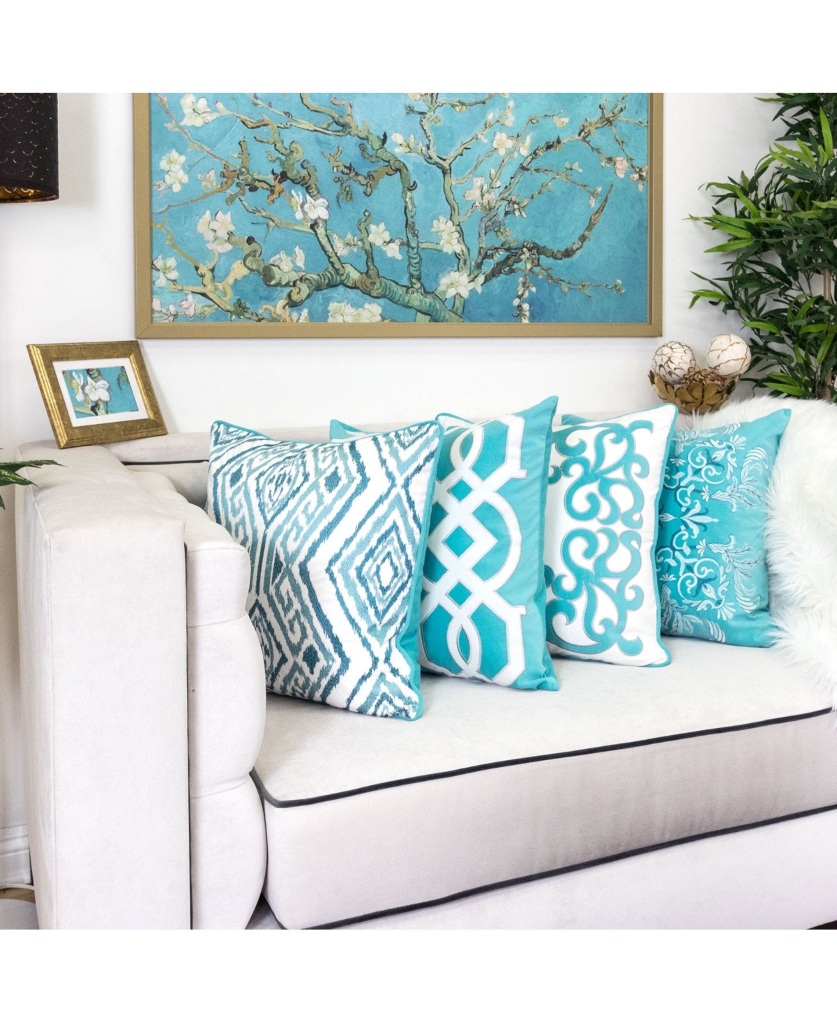 Homey Cozy Floral Elegant Square Decorative Throw Pillow