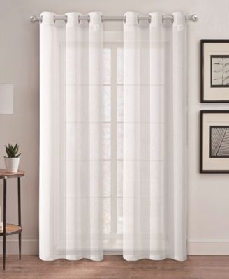 Photo 1 of Au Natural 76" x 84" Canvas Mesh Semi-Sheer Curtain Set