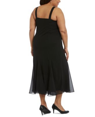 R&M Richards Plus Size Beaded V-Neck Dress and Jacket