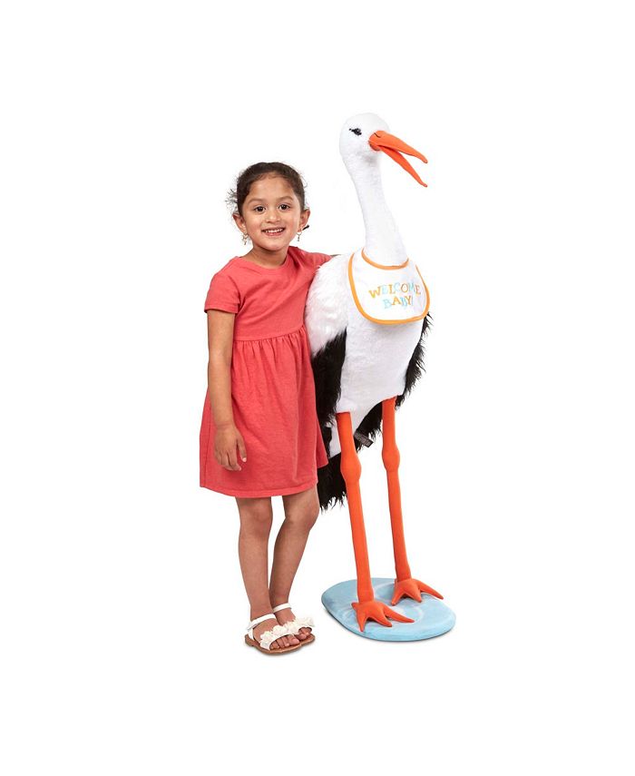 Melissa and Doug - Lifelike Plush Stork Giant Standing Stuffed Animal 3+ Feet Tall
