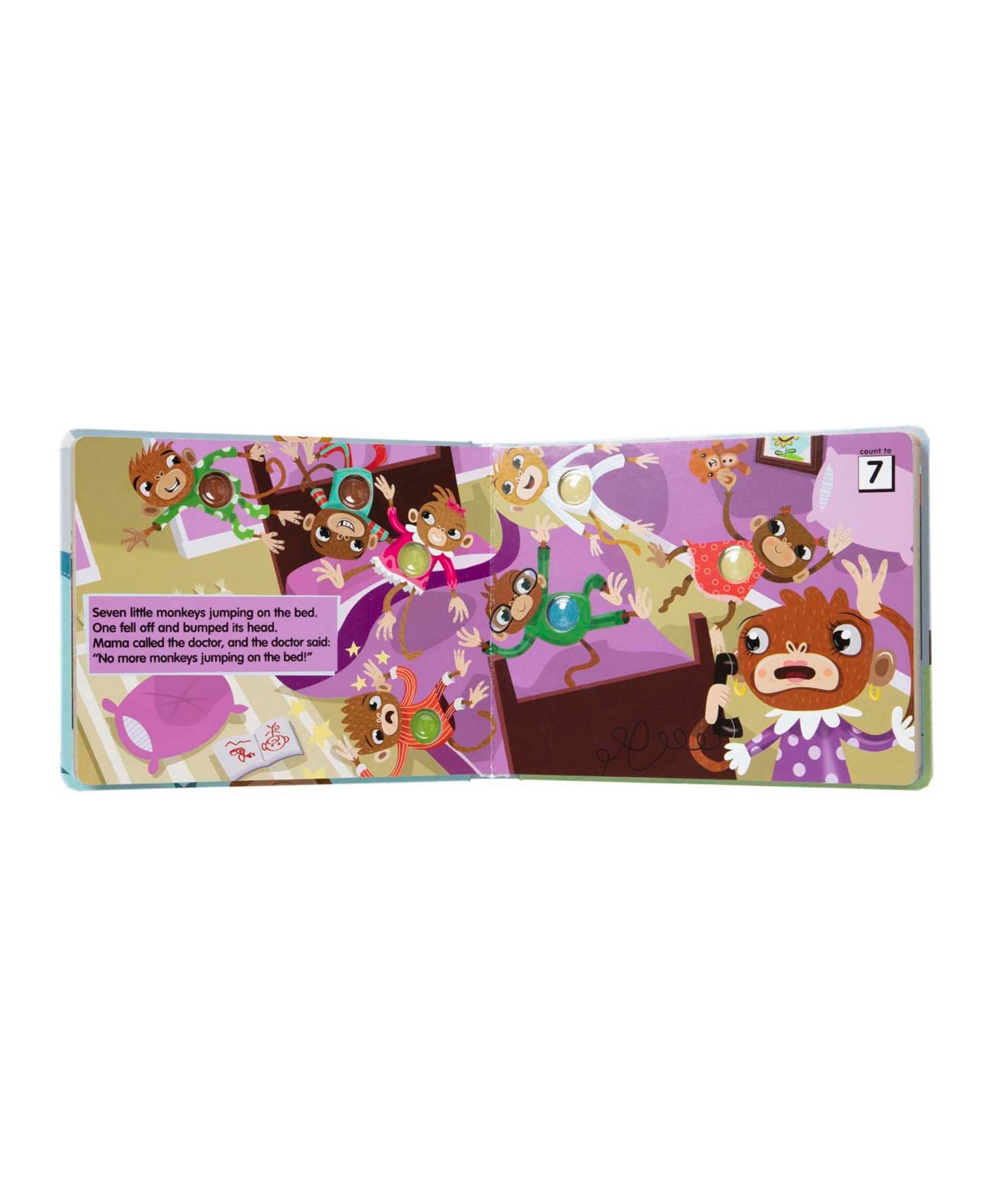 Melissa Doug Children's Book - Poke-a-Dot: 10 Little Monkeys Board Book with Buttons to Pop