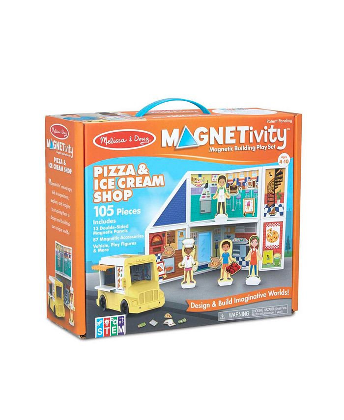 Melissa & Doug Magnetivity Magnetic Food Truck - 64 Piece Building Play Set For Kids
