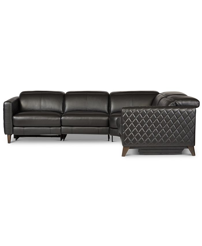 Furniture CLOSEOUT! Jaconna 4Pc. Leather Sectional with 2 Power