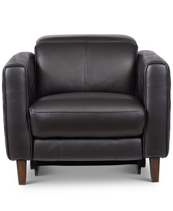 Furniture Jaconna 34&quot; Leather Dual Power Recliner, Created for Macy&#39;s & Reviews - Furniture - Macy&#39;s