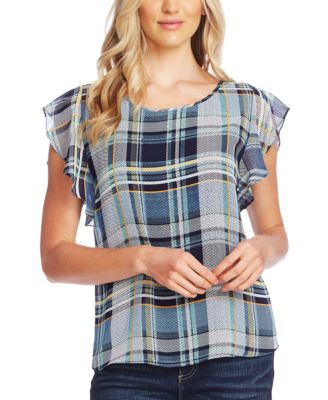 vince camuto plaid blouse