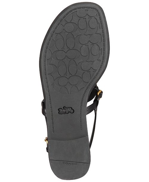 COACH Women's Jeri Leather Sandals & Reviews Sandals & Flip Flops