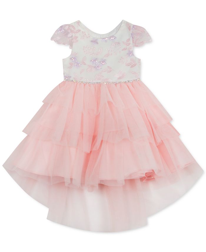 Rare Editions Little Girls Tiered Tulle Dress - Macy's
