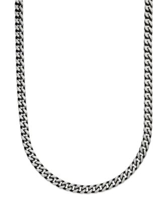 Macy's - Men's Black Ion Plated Stainless Steel Necklace, 24" 6mm Link Chain