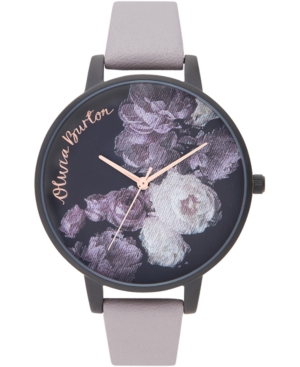 image of Olivia Burton Women-s Fine Art Lilac Leather Strap Watch 38mm