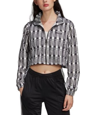 adidas cropped zip up track top