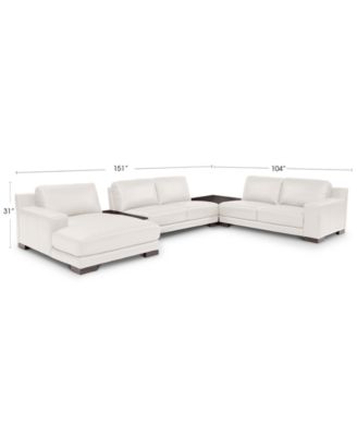 CLOSEOUT! Darrium 5-Pc. Leather Chaise Sectional with Corner Table & Console, Created for Macy's