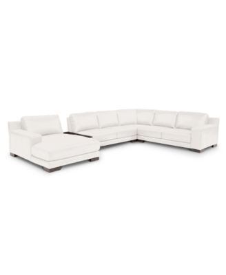 CLOSEOUT! Darrium 5Pc Leather Sectional with Console, Created for Macy's