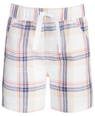 First Impressions - Baby Boys Plaid Cotton Shorts