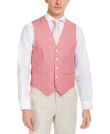 Men's Modern-Fit TH Flex Stretch Red Chambray Vest