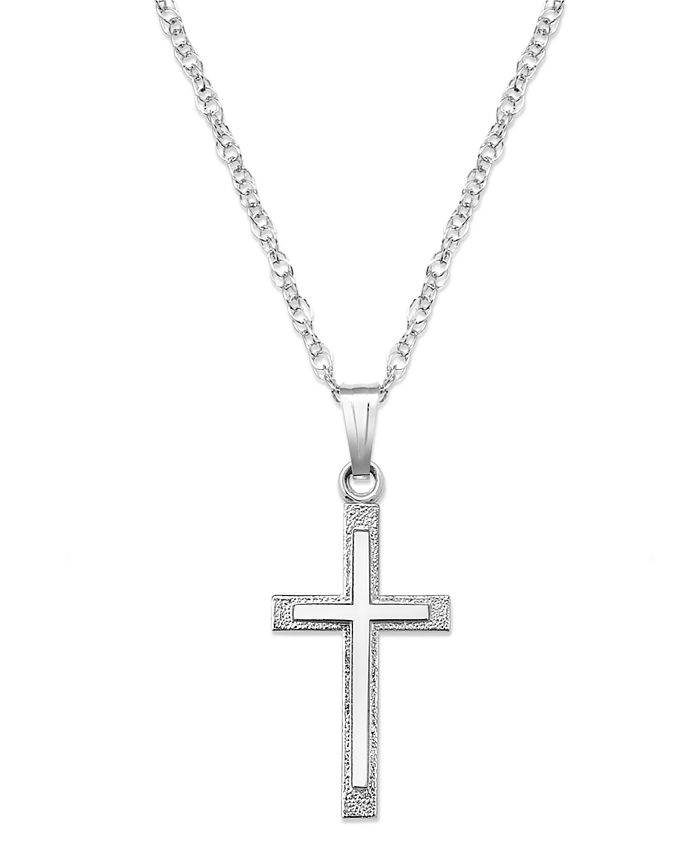 Macy's - Sterling Silver Necklace, Cross Pendant