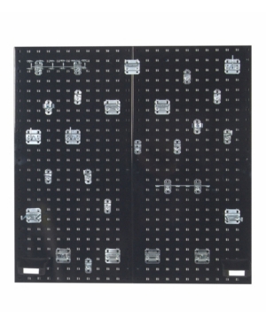 Triton Products Locboard 2 Steel Square Hole Pegboards with 30 Piece Lochook Assortment Hanging Bin System