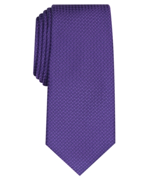 Alfani Men's Slim Textured Tie, Created For Macy's In Purple