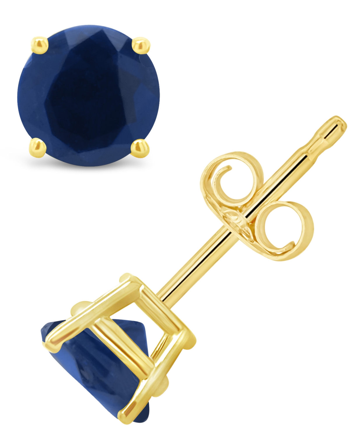 (1-1/5 ct. t.w.) Stud Earrings in 14K White Gold. Also Available in 14K Yellow Gold - Sapphire/Yellow Gold