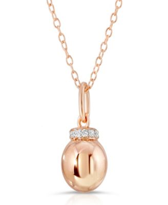 Macy's - Diamond (1/10 ct. t.w. ) Single Bubble Halo Pendant Designed in Sterling Silver , 14k Yellow Gold over Sterling Silver or 14k Rose Gold over Sterling Silver.