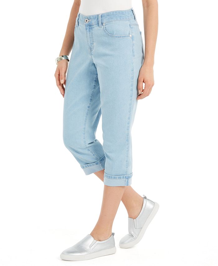 Style & Co Petite Curvy Cuffed Capri Jeans, Created for Macy's ...