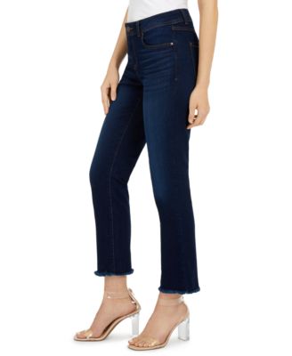 Macy's INC Straight-Leg Frayed-Hem Ankle Jeans, Created For Macy's