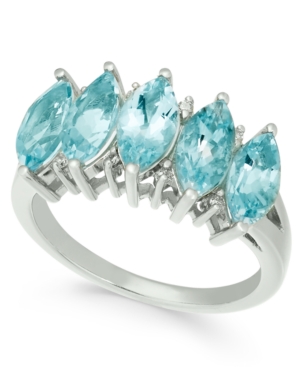 image of Aquamarine (2-1/2 ct. t.w.) & Diamond Accent Ring in 14k White Gold