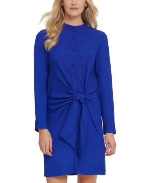DKNY FRONT-TIE BUTTON-UP DRESS