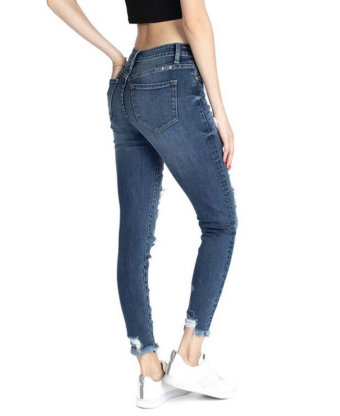 Kancan High Rise Pinstripe Patchwork Ankle Skinny - Macy's