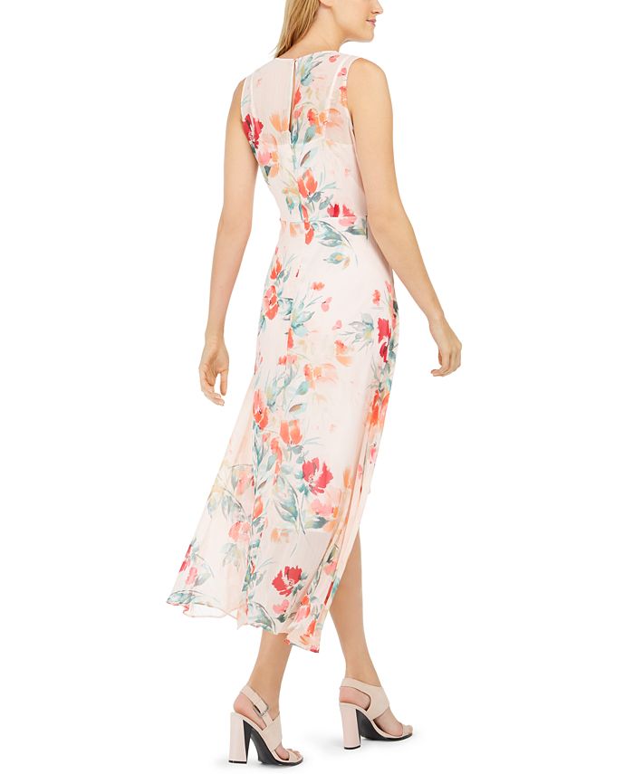 Calvin Klein Floral-Print High-Low Dress - Macy's