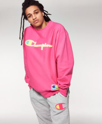 champion mens pink hoodie