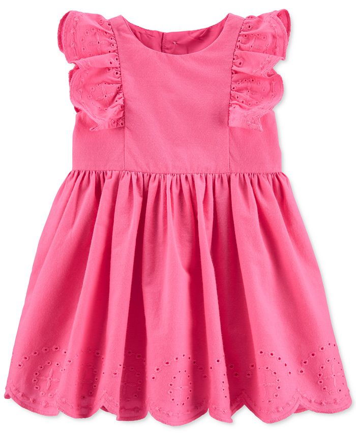 Carter's Baby Girls Embroidered Floral Poplin Dress - Macy's