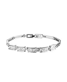 Silver-Tone Diamond Accent Tennis Bracelet