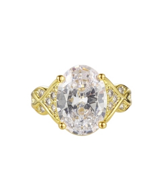 image of A & M Gold-Tone White Topaz Accent Ring
