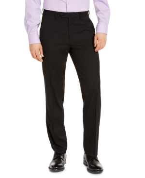 Shop Alfani Men's Classic-fit Stretch Solid Suit Pants, Created For Macy's In Black