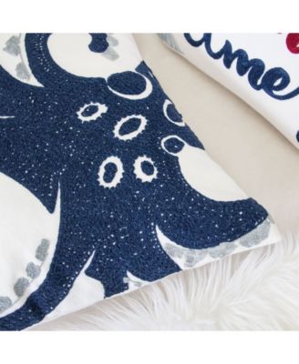 Octopus Beach Outdoor Decorative Pillow, 20" x 20"