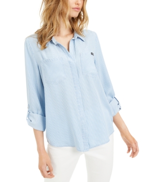 CALVIN KLEIN JEANS EST.1978 SPLIT-BACK CHAMBRAY SHIRT