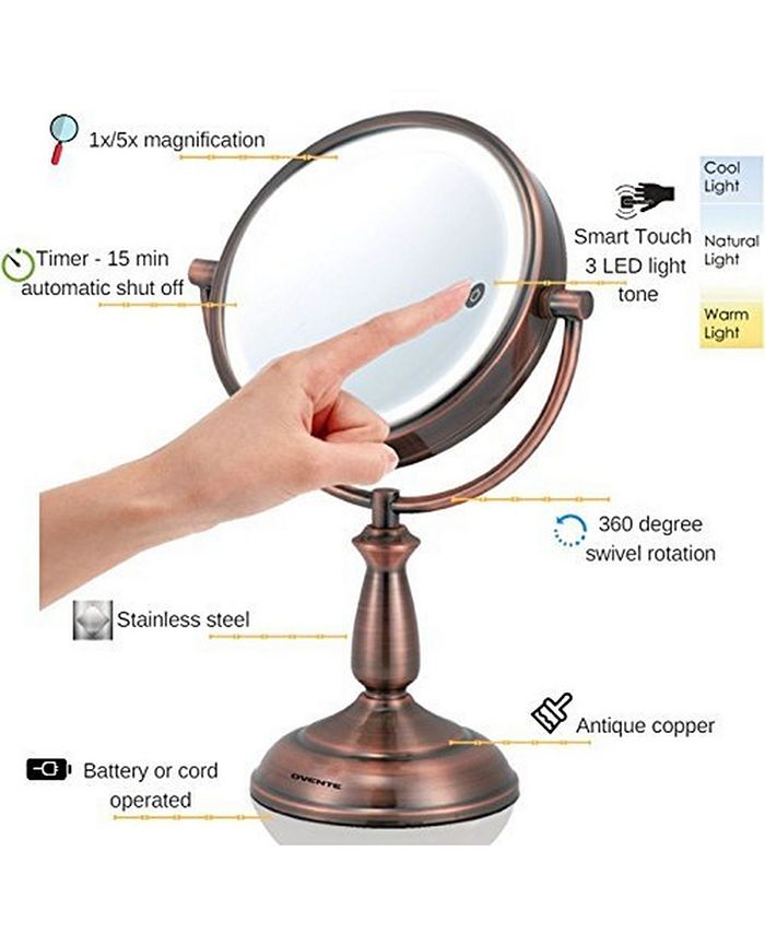 OVENTE 7.5" Lighted Tabletop Vanity Mirror Macy's