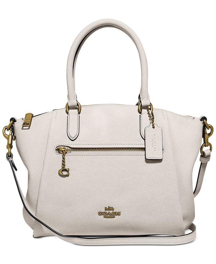 COACH Polished Pebble Leather Elise Satchel Macy's