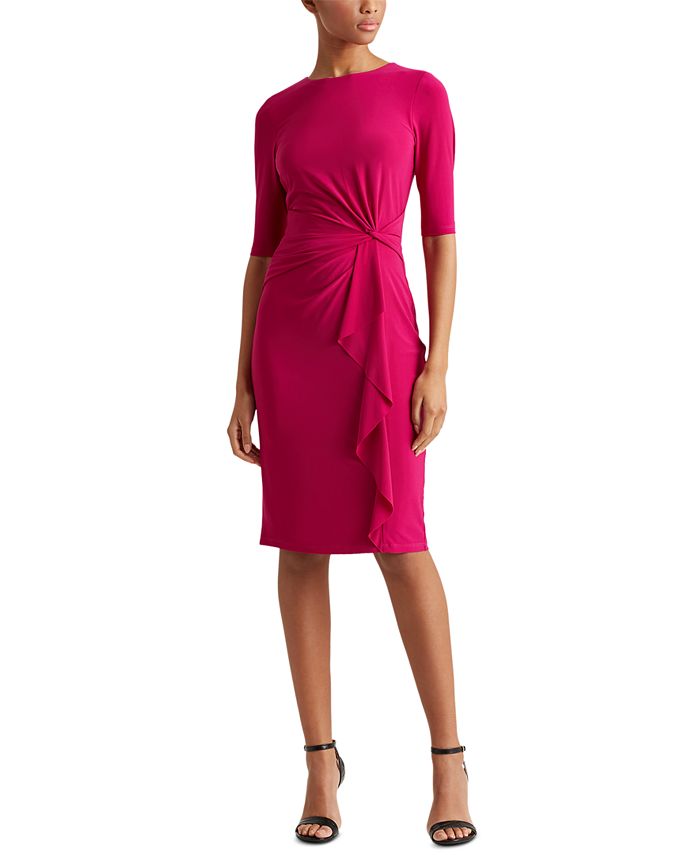 Lauren Ralph Lauren Twisted-Knot Jersey Dress - Macy's