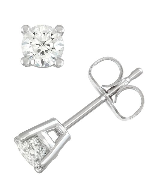 Macy S Diamond Stud Earrings 1 2 Ct T W Reviews Earrings