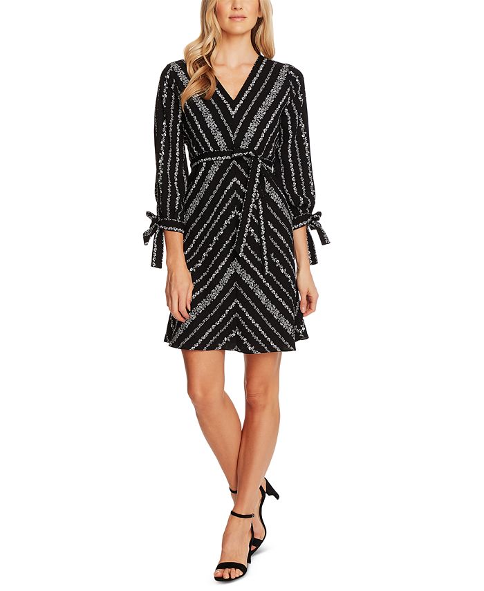 CeCe Printed TieSleeve Dress Macy's