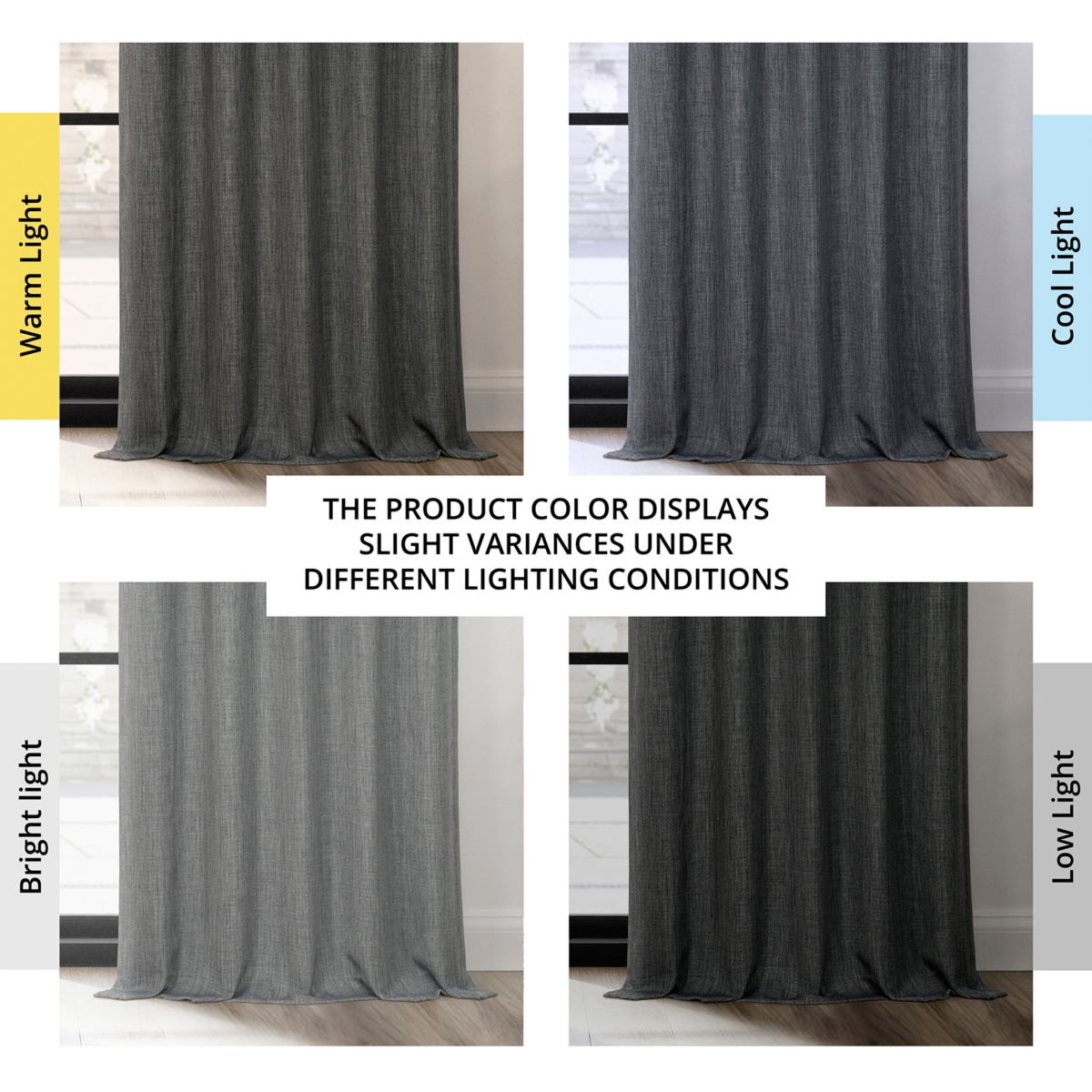 Half Price Drapes Extra Wide Textured Faux Linen Room Darkening Curtain