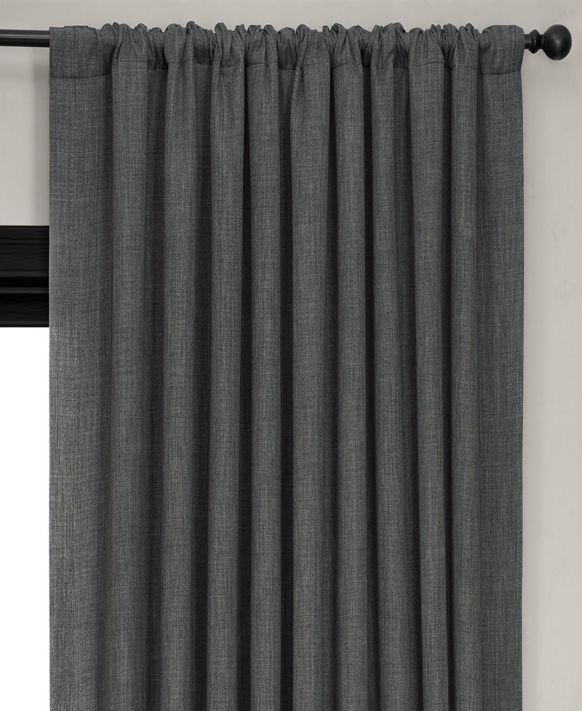 Half Price Drapes Extra Wide Textured Faux Linen Room Darkening Curtain