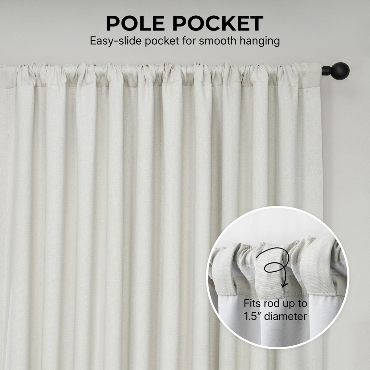 Half Price Drapes Extra Wide Textured Faux Linen Room Darkening Curtain