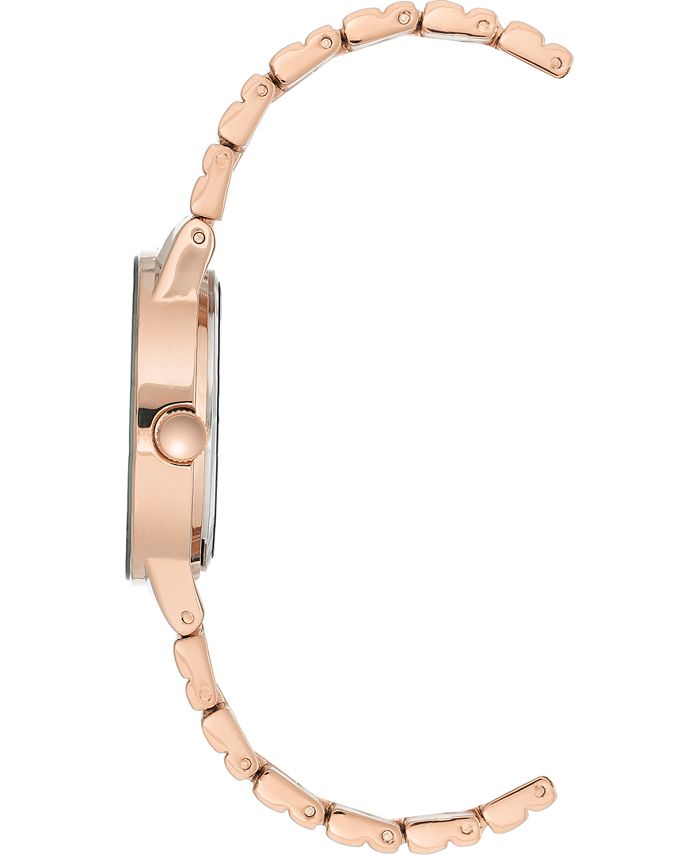 Anne Klein Women's Diamond-Accent Rose Gold-Tone Bracelet Watch 30mm ...