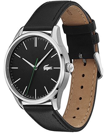 Lacoste - Men's Vienna Black Leather Strap Watch 42mm