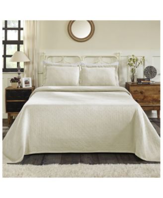 100% Cotton Basketweave Matelasse All-Season 3-piece Coverlet Set, King