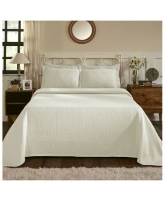 100% Cotton Fleur De Lis Medallion All-Season 3-Piece Coverlet Set, Queen