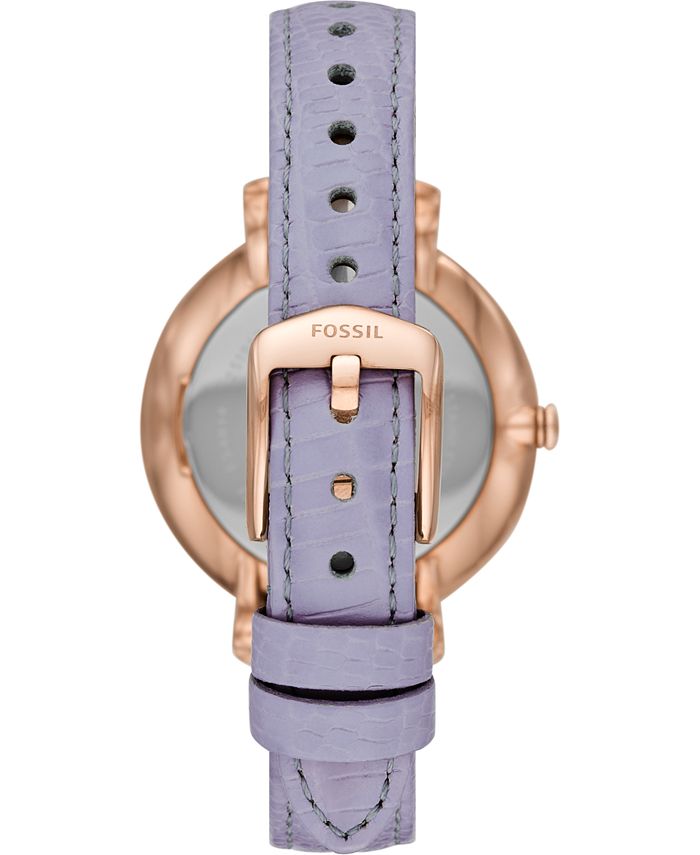 Fossil Women's Jacqueline Lavender Leather Strap Watch 36mm Macy's